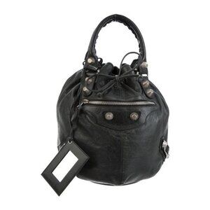 Balenciaga Grey Motocross Giant 21 Pom Pom Bag